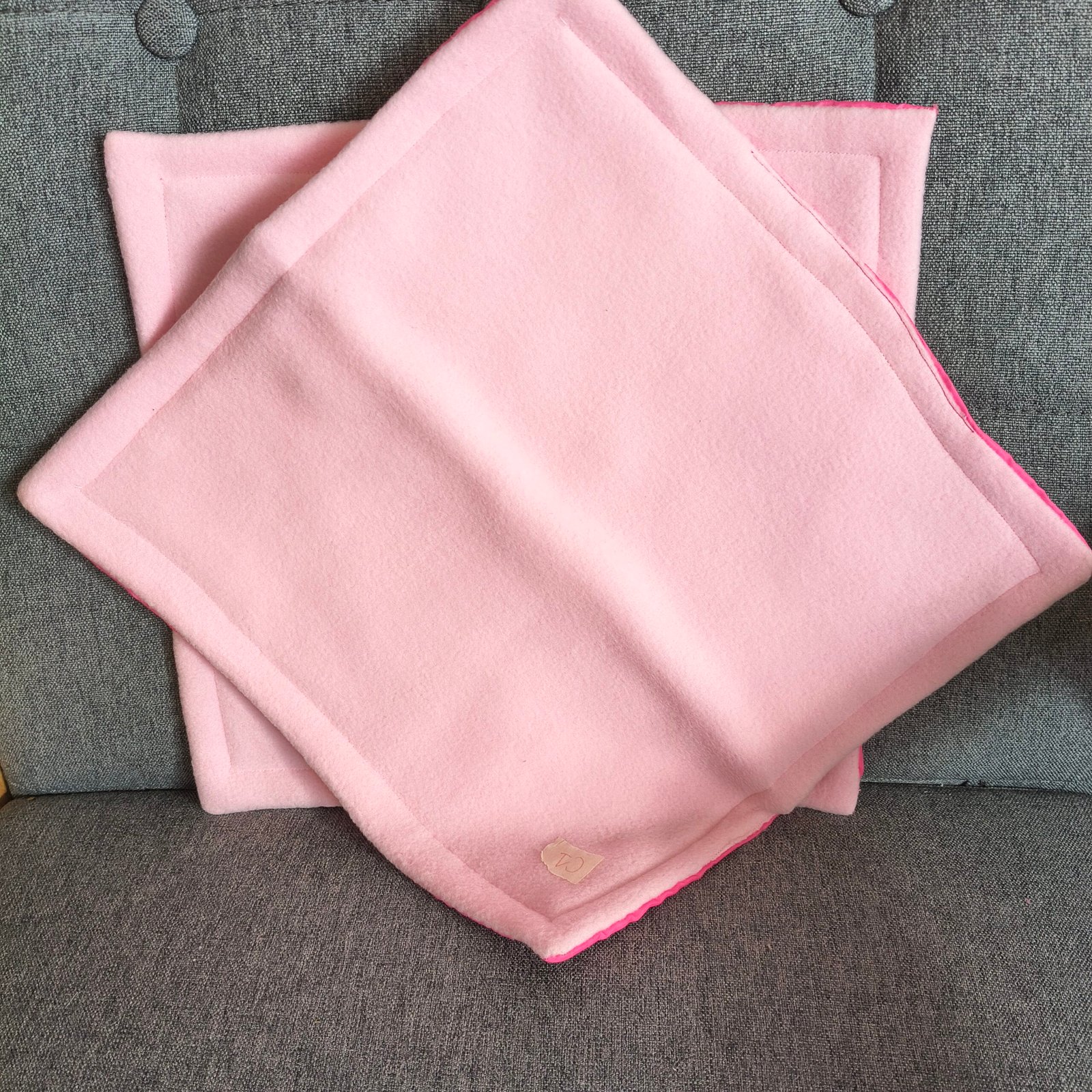 Pink Fleece Pet Pee Pad 12x12 Washable Absorbent Small Pet Bedding Gift for Pet Owners
