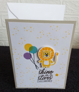 birthday-handmade lion card 3- 6"x 4"