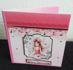 birthday-handmade fairy card 6- 6.5"x 6.5" - Image 2
