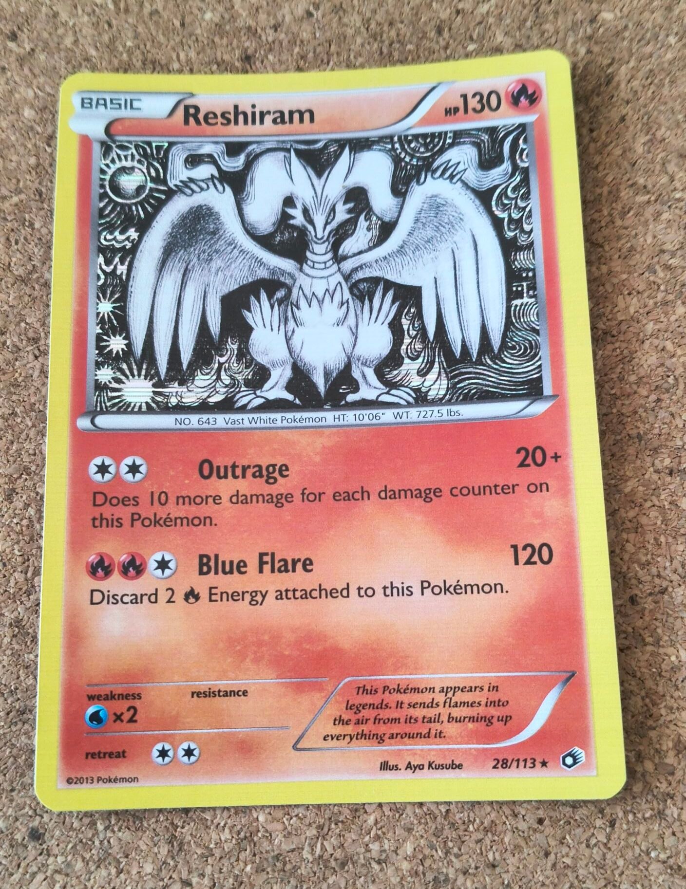 reshiram- 28/113 holo Vintage Pokemon