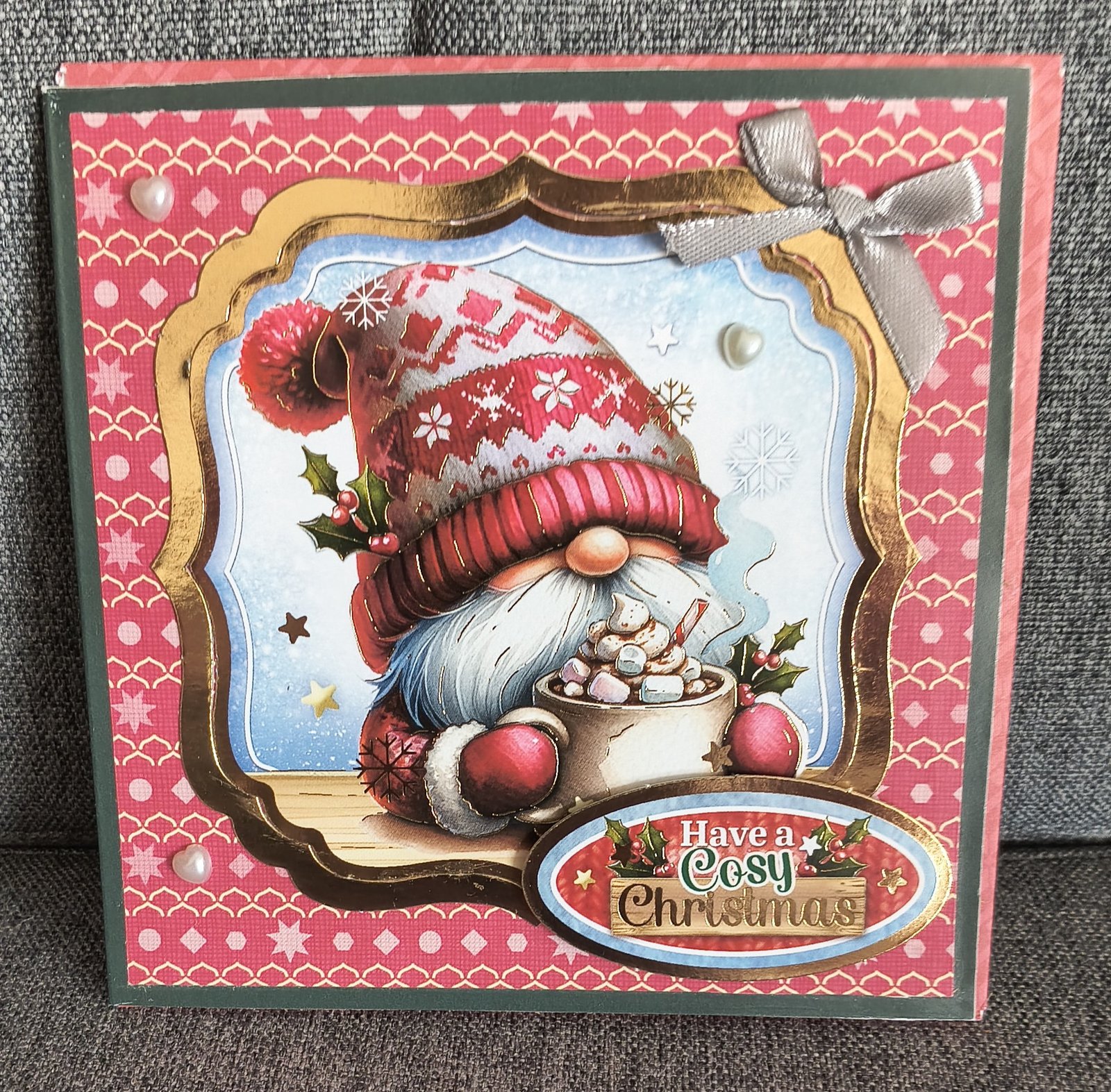 IMG_20260824_144357390_HDR Handmade Christmas Card (5"X5") | BID OR Buy Now - Image 1