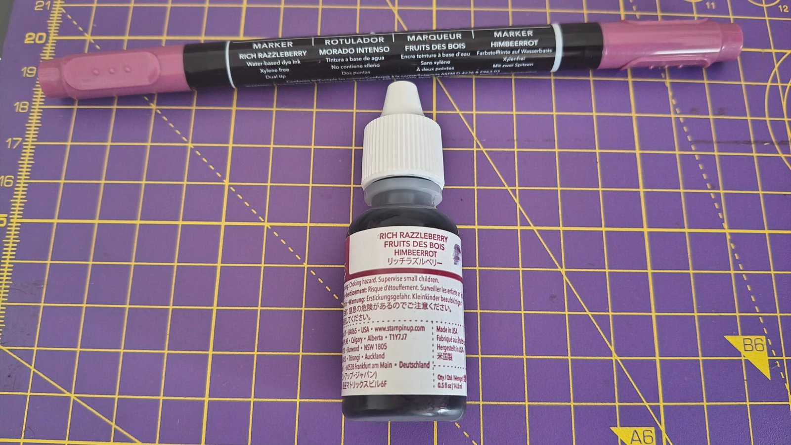 Stampin' Up Ink + Write Brush Marker refillable Rich Razzleberry