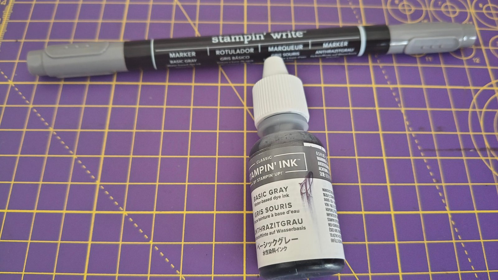Stampin' Up Ink + Write Brush Marker refillable basic gray
