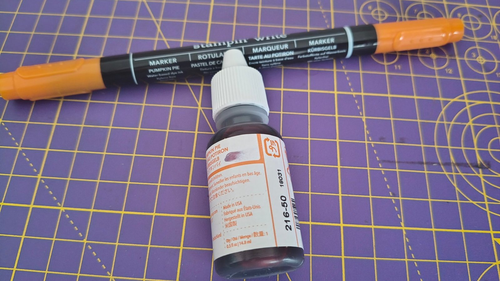 Stampin' Up Ink + Write Brush Marker refillable pumpkin pie