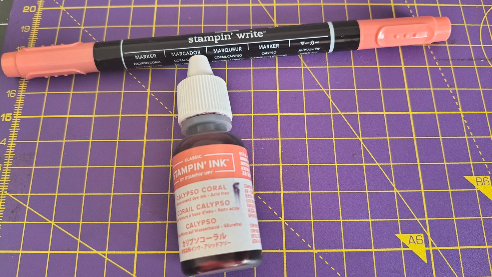 Stampin’ Up Ink + Write Brush Marker refillable Calypso Coral